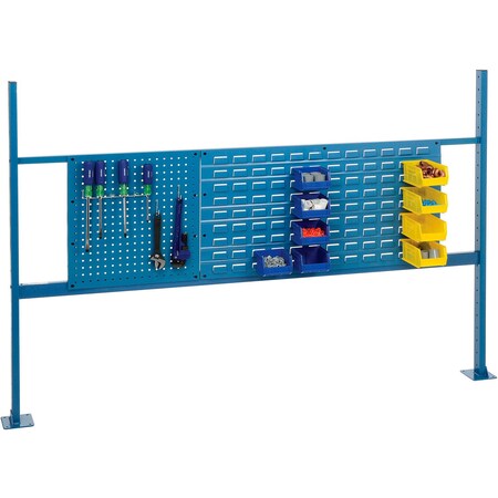 Global Industrial 18in Pegboard & 36in Louver Panel Kit, 54inW, Blue 249718BL